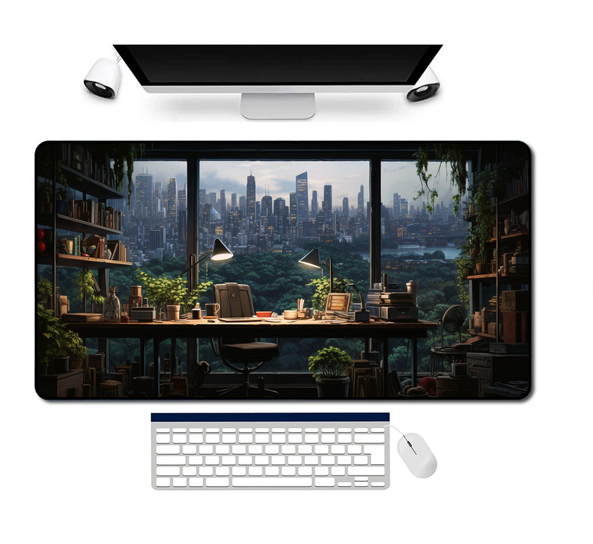 Calming Cityscape Desk Mat