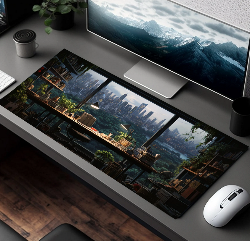Calming Cityscape Desk Mat