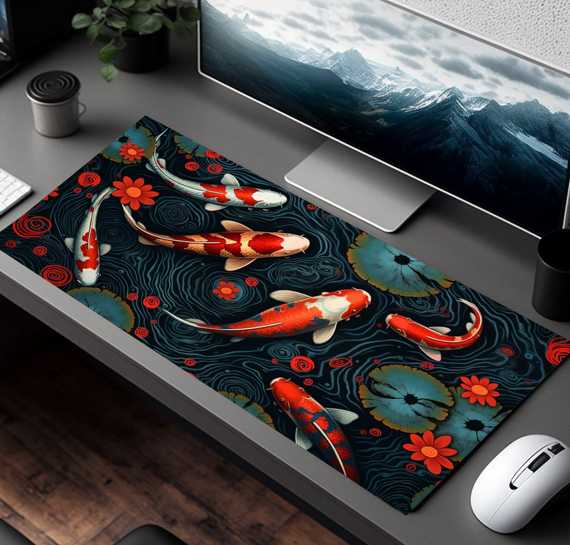 Vibrant Fishpond Desk Mat