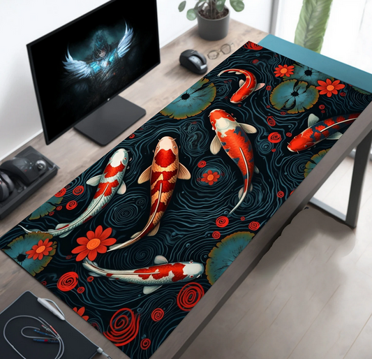 Vibrant Fishpond Desk Mat