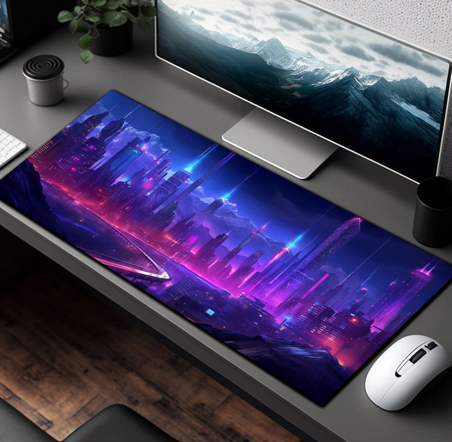 Cyberpunk City Desk Mat