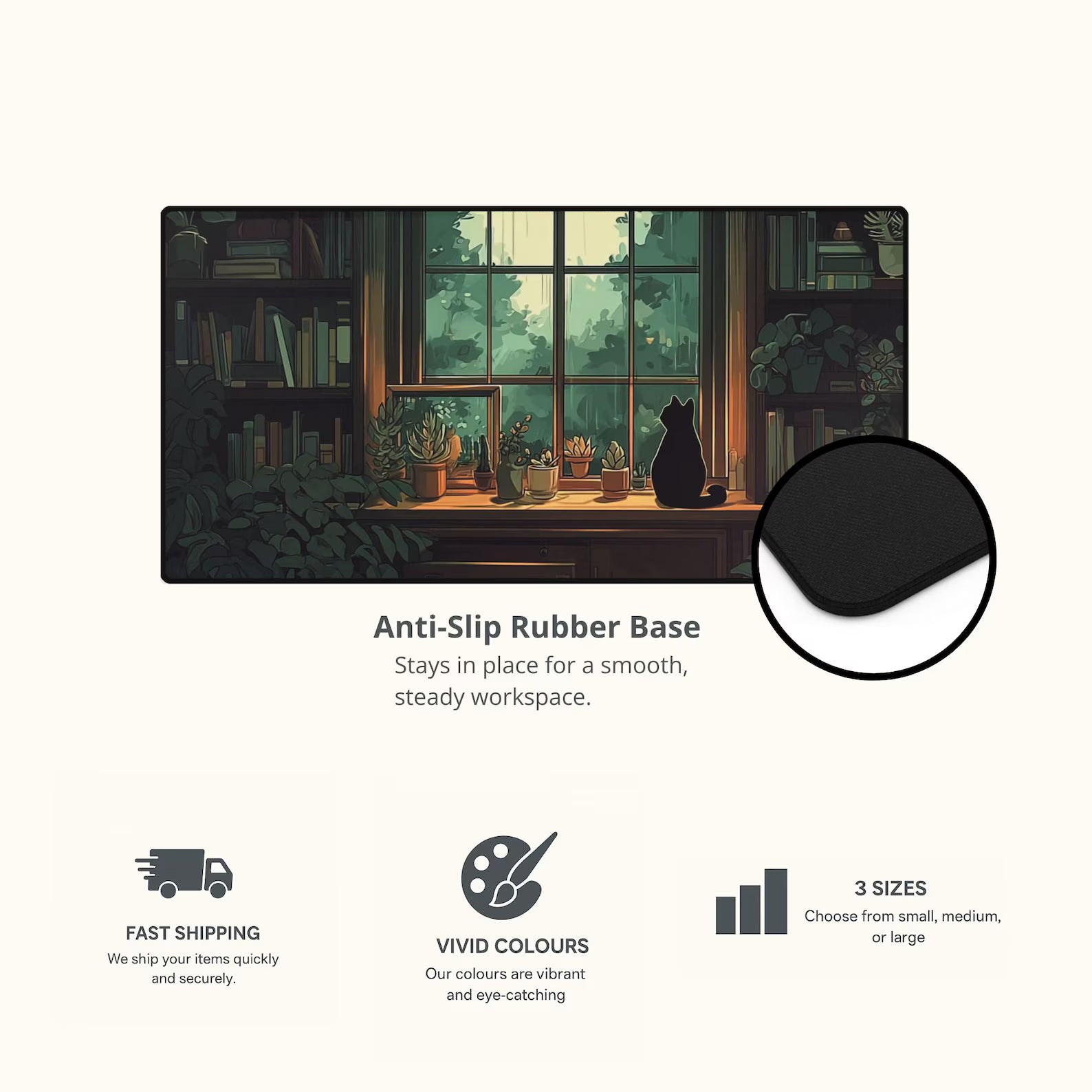 Lofi Cat Study Desk Mat