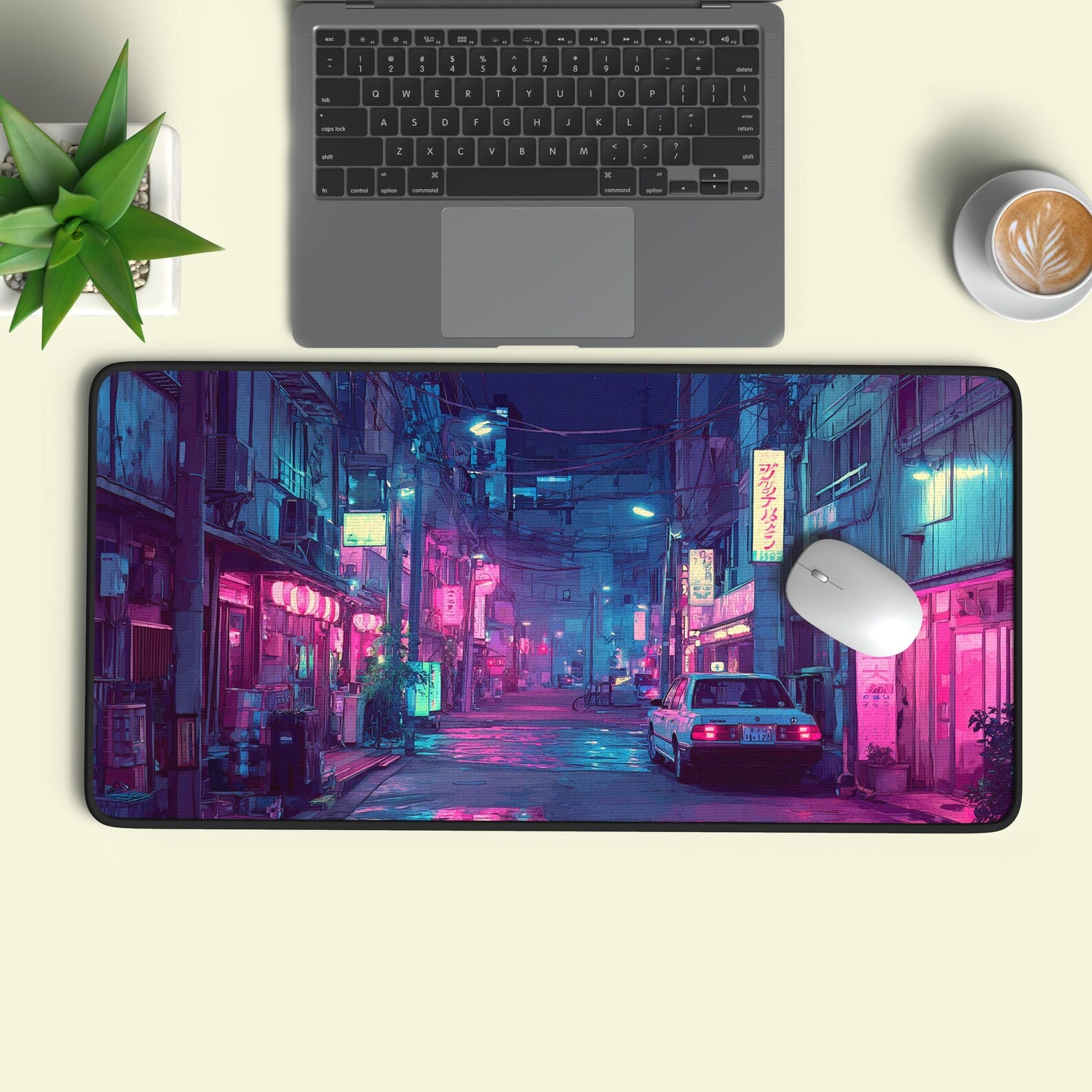 Neon Streets Desk Mat