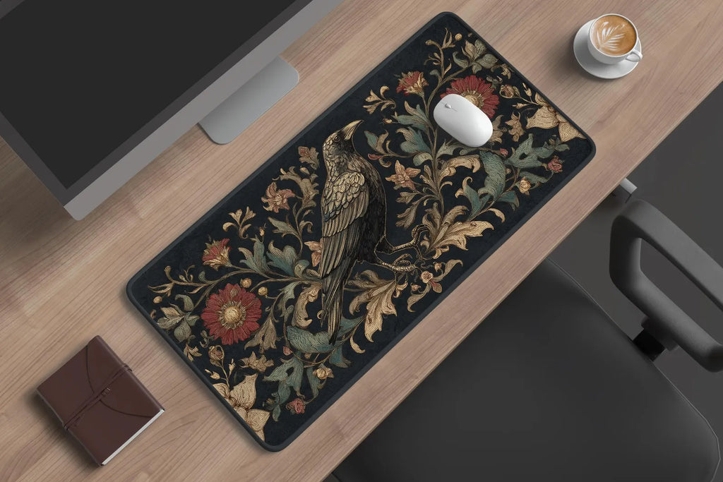 Medieval Floral Crow Desk Mat