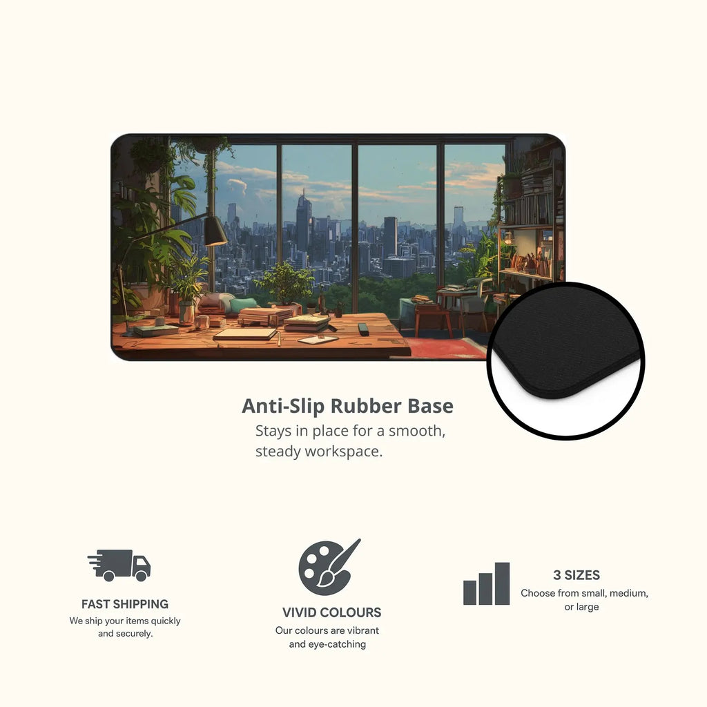 Lofi City Desk Mat